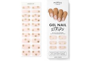 MOYOU LONDON Semi Cured Gel Nail Strips - 20 Pcs. Christmas Nail Wraps for Salon-Quality Manicure - Works with Any UV Nail Lamp - Easy to Apply, Trim, & Remove Gel Nail Stickers