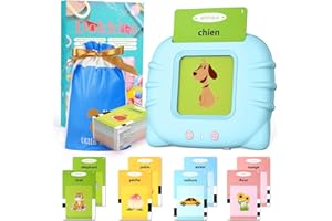 DOKKITA Cartes Parlante Montessori Français, Cartes Flash Parlantes Français 224 Mots, Cartes éducatives Français pour Enfants, Jouets éducatifs pour écouter et Apprendre Mots Français, Motami Français -Bleu