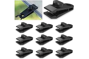 HOOPOE Pinzas para Toldos y Lonas,10 Piezas Tarp Clips de Lona Sujeción,Multifuncional Clip de Tienda de Plastico,Toldo Tornillo Abrazaderas de Pinzas a Prueba de Viento para Carpas Cámping