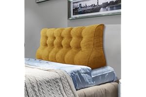 ‎JOHNEAR Johnear Rückenkissen Lendenkissen für Sofa Bett Rückenlehne Lesekissen ，Großes Bücherkissen Hohe Kopfteil zweireihig Keilkissen Wandkissen Beinkissen (Gelb，160 x 26 x 55cm)