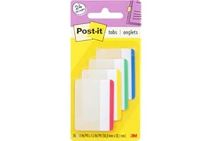 3M 686F-1 Post-It Durable Filing Tabs, Multi-Colour, 2 x 1.5-Inch, Pack of 24