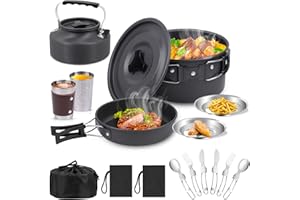 BILIPLE Utensilios Cocina Camping,Kit de Utensilios Cocina Camping Juego de Utensilios de Cocina para Pícnic Al Aire Libre Senderismo Acampada Viajes Montañismo, 2-3 Personen