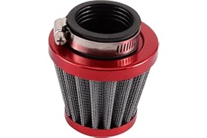 WOOSTAR 38mm Aluminio Filtro de Aire Reemplazo para XR50 CRF50 QMB139 SDG SSR GY6 50cc 70cc 90cc 110cc 125cc Off-Road Motocicleta ATV Quad Go Kart Pit Dirt Bike Moped Rojo
