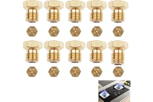 ERIOSCAR 10 Piezas Inyectores Universales para Cocina de Gas Butano y Propano GLP[0.5-0.65-0.7-0.7- 0.80-0.87-0.87-0.90-0.95-1.02], Boquillas GPL y Metano de 6 MB para Quemadores