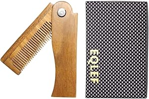 EQLEF Sandalwood Beard Comb Anti Static Comb Wooden Hair Comb Wood Folding Comb Beard Comb Folding Wooden Comb Men