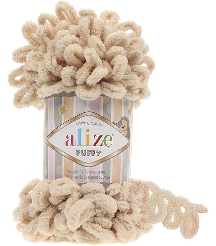 ALIZE Puffy Fine Strickgarn – 500g, Plüschig Weich, Zum Stricken Ohne Nadeln