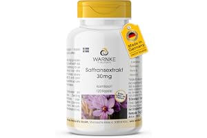 Saffransextrakt 30mg – 120 kapslar – med vitamin B5, B6 och B12 – HÖGDOSERAT – Tysk apotekskvalitet – veganskt