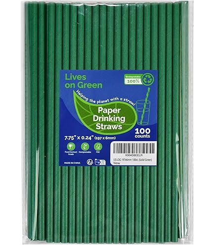 Fiesta Compostable composteerbare papieren rietjes zwart (250 stuks