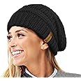 TOSKATOK Ladies Warm Slouch Knit Winter Beanie Hat with Supersoft Velour Thermal Lining ski Cap