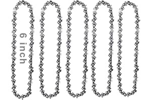 Movstriker 5Pcs Mini Chainsaw Chain 6 Inch Replacement Chains for Portable Mini Chainsaw, Guide Saw Chain for Wood Branch Cutting Mini Chainsaws(37 Drive Links)