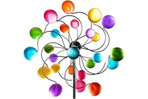 FORMANO Colorido molinillo de viento de metal con varilla de varias piezas