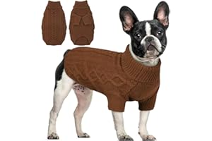 Hjumarayan Hundepullover - Warme Hunde Pullover Schlicht & Elegant Hundepullover Kleine Hunde mit Beinen Schöner Hundepulli mit Geschirrloch Hunde Pullis für Chihuahua (Kaffee L)