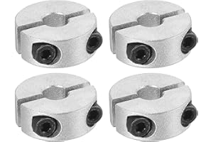 PATIKIL Bore 6mm Double Split Shaft Collar 20mm OD 8mm Thickness, 4 Pack Aluminum Alloy Locking Collar Clamp Style with Set Screw for Machine Tools Industry, Silver
