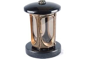 designgrab Tombe Lampe en Aluminium messingfarbenem Aspect Ancien en Aluminium et Granit suédois Black SS1 Noir