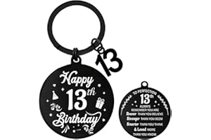 Aurmonigo Happy Birthday Gifts Keyring - Inspirational 13th 16th 17th 18th 21st Engraved Keychain for Boys and Girls, Keepsake Presents from Mum Dad