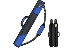 PEKREWS Pool Cue Case 2x2, Pool Stick Bag for 2 Sticks with 2 Zipper Accessory Pockets, Sturdy Polyester Pool Cue Carry Bag with Shoulder Strap, Soft Billiard Cue Backpack for