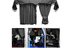 ADOMO LKW Gardinen Cab Curtain Sichtschutz für Kabine für Man TGX bis 2020, XLX Fahrerhaus, grau schwarz