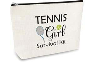 MIKELA Tennis Girl Gift Tennis Makeup Bag for Girls Tennis Players Gifts Tennis Themed Gifts for Women Travel Cosmetic Pouch Tennis Team Gift Birthday Christmas Graduation Gift for Tennis Lover Friends