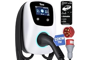 Tera trójfazowa ładowarka samochodowa Typ 2: Terminal ładujący pojazd elektryczny 22 kw 32A 400V CEE Regulowana moc prądu CE Certyfikat 7M Kabel do ładowania kompatybilny z EV PHEV W01
