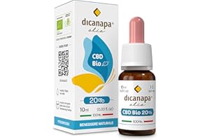 dicanapa Olio CBD 20% Biologico Certificato Made in Italy 10 ml 2000 mg – 100% Naturale Olio di Cannabis Canapa - Hemp Oil Full Spectrum - gocce per dormire, Ansia, Dolori