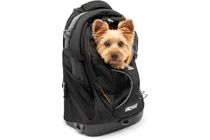 Kurgo G-Train Hunderucksack, Mit integriertem Haustierfach, Wasserfester Boden, Für Haustiere bis zu 11 kg, Schwarz