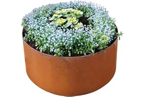 ‎BELLISSA bellissa Hochbeet CORTEN rund - 91004 - Pflanzkübel rund aus Cortenstahl - 3-teiliger Bausatz - Durchmesser 110 cm, Höhe 50 cm