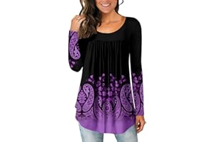 CHICZONE Ladies Tops Short Sleeve Blouse Crew Neck Tunic for Women Floral Henley Shirts for Leggings Loose Fit