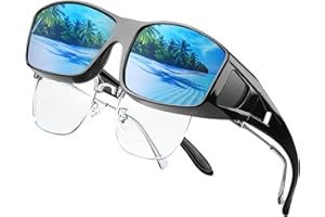 GENERIC Polarised Sunglasses, Fit Over Glasses Square Wrap Around Eyewear Sprot Sun Glasses for Men Women UV400 Protection Ultralight Anti Glare Suit for Fishing Cycling Hiking Driving