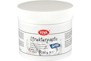 Viva Decor® - Pasta di struttura fine (1200 g, bianco), opaca, a base d'acqua per superfici in rilievo o plastica, per creativi e artisti, prodotta in Germania