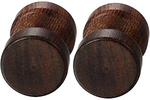 JewelryWe 1 Par Pendientes Madera Acero Inoxidable Pendientes Studs Pequeños de Hombre Mujer Unisex, Marrón Aretes Redondos de Tapones Pendientes 8-10mm