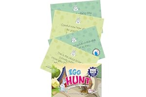 HANNAH'S GAMES Easter Eggs Hunt Clues Game - Indoor & Outdoor **DUO SAVER PACK** - Jumbo 40 Easter Hunt Clue Cards - Credit Card Sized Egg Hunt Clues - Easter Egg Hunt Game Is The Classic Easter Games For Kids!