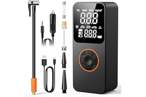DAONEG Compressore Aria Portatile, Mini Compressore Portatile, 3 Volte Più Veloce, 150PSI 6000mAh Gonfiatore Elettrico con Luce LED, Compressore a Batteria Pompa Elettrica per Bicicletta, Auto, Moto, Palloni