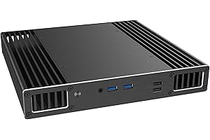 Akasa Plato WS, do Intel® NUC 13/12/11 Pro (Arena Canyon/Wall Street Canyon/Tiger Canyon), aluminiowa niskoprofilowa obudowa PC, obsługa montażu VESA, obudowa komputera bez wentylatora, A-NUC85-M1B