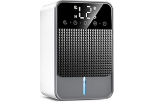 AETHERIUM 1800 ml Automatischer elektrischer Luftentfeuchter Abtaufunktion (<5 °C) 2-12-Stunden-Timer Schlafmodus 7-farbige LED-Anzeige Geeignet für Schlafzimmer, Badezimmer und Kleiderschränke(550ML/24H)