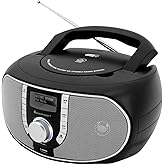 Soundmaster SCD1700SW tragbares DAB+ Radio mit CD-Player, MP3 Hörbuchfunktion, USB-Anschluss, UKW-Radio, Kopfhöreranschluss &