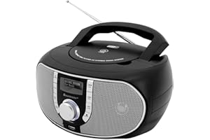 Soundmaster SCD1700SW tragbares DAB+ Radio mit CD-Player, MP3 Hörbuchfunktion, USB-Anschluss, UKW-Radio, Kopfhöreranschluss & Einschlaffunktion