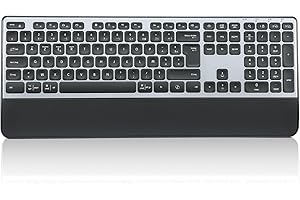CITLLA K9100 Clavier Bluetooth sans Fil Multi-appareils avec Repose-Poignet, rétroéclairé à 3 Niveaux, Clavier Rechargeable pour Ordinateur, Ordinateur Portable, Bureau, Travail