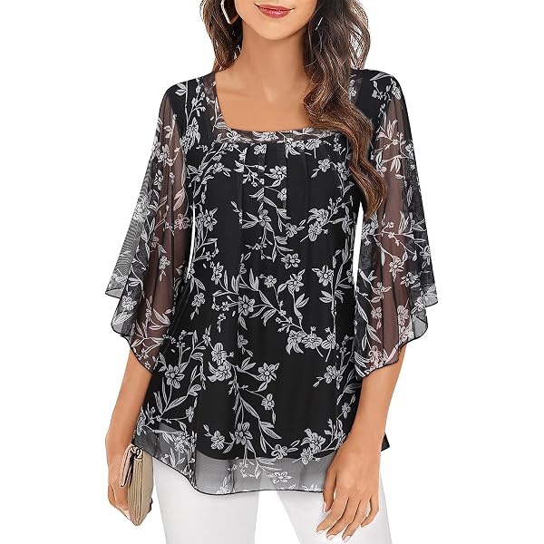 Top noir en dentelle avec manches longues grande taille femme – Loïcia