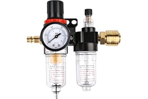MITENING Regolatore Pressione Compressore,Riduttore di Pressione Acqua, Regolatore di Pressione per compressore pneumatico Componenti Filtro regolatore Lubrificatore Olio gas processore Valutare