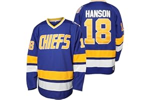 QCBW Uomini Hanson Brother 16 Jack 17 Steve 18 Jeff Charlestown Chiefs Cucito Movie Hockey Maglie