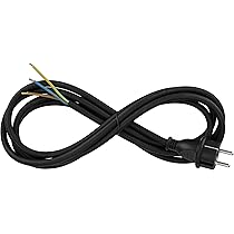 Meister H05RR-F3G1,5 Câble électrique Avec Fiche Schuko 3 Fils IP20 Noir, Noir, 7434520