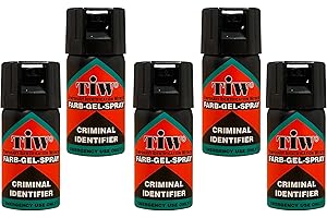 FARBGEL FARB-GEL Self-Defence Spray and Criminal Identifier. (5 UNIT Family Pack). UK Police used brand TiW TW1000. UK Legal alternative to Pepper Spray, Taser, Mace. For Women and Men. Made in Germany.