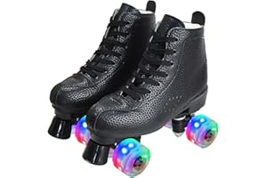 VENIVETA Pattini a rotelle classici da donna | cuscinetti a sfera ABEC7 | Classic Roller Skates con quattro ruote in doppia fila, pattini a rotelle per bambini/uomini, lucidi, ideali per principianti