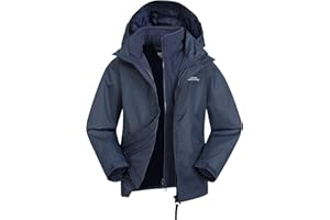 Mountain Warehouse Fell Chaqueta impermeable 3 en 1 para niño - chaqueta de montaña con forro polar desmontable y capucha, ideal como parka de invierno para la lluvia