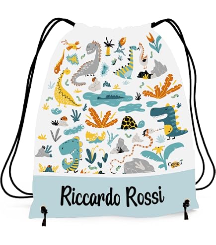 minimutz - Sacca da ginnastica personalizzata in stoffa con nome stampato per bambini, in diversi colori (lime