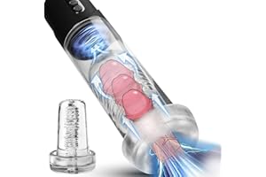 GRONGU Eléctrica Pene Vacío Bomba Hidráulica Pene Agua Bomba con 6 Intensidades De Succión para Ayudar A Crecimiento del Pene Inteligente S - L - XL Eléctrico Ampliadora del Pene, Camiseta-pg1125