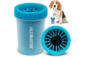 Dexas MudBuster Pfotenreiniger für Hunde, tragbar, Haustierbedarf und Zubehör, Größe M, Blau