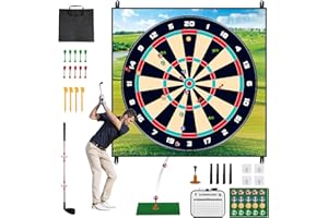 GMYPIC Golf Chipping Game Set, Dart Pattern Golf Games Mat with 20 Golf Balls and 8 Darts, Golf Games for Adults and Kids Indoor Outdoor, Suitable for Golf Golf Lovers and Beginners