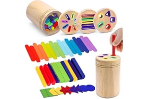 EOPUOZS Montessori Zabawka od 1 Roku Zycia, 3 w 1, Drewniana Zabawka dla Dzieci od 1 Roku Zycia, Zabawka Montessori od 1, 2, 3 Lata