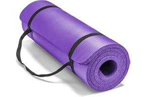 Lions Yoga Mat Thick 10MM - 183cm x 60cm Multi Purpose Yoga Matt for Men Women, Non Slip NBR Foam Exercise Mat with Carry Strap, Perfect for Pilates, Stretching, Home Gym Exercise